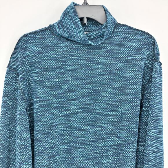 FREE PEOPLE Sunny Days Turtleneck Sweater XS Blue Overboard Combo Relaxed NWT - Picture 4 of 11